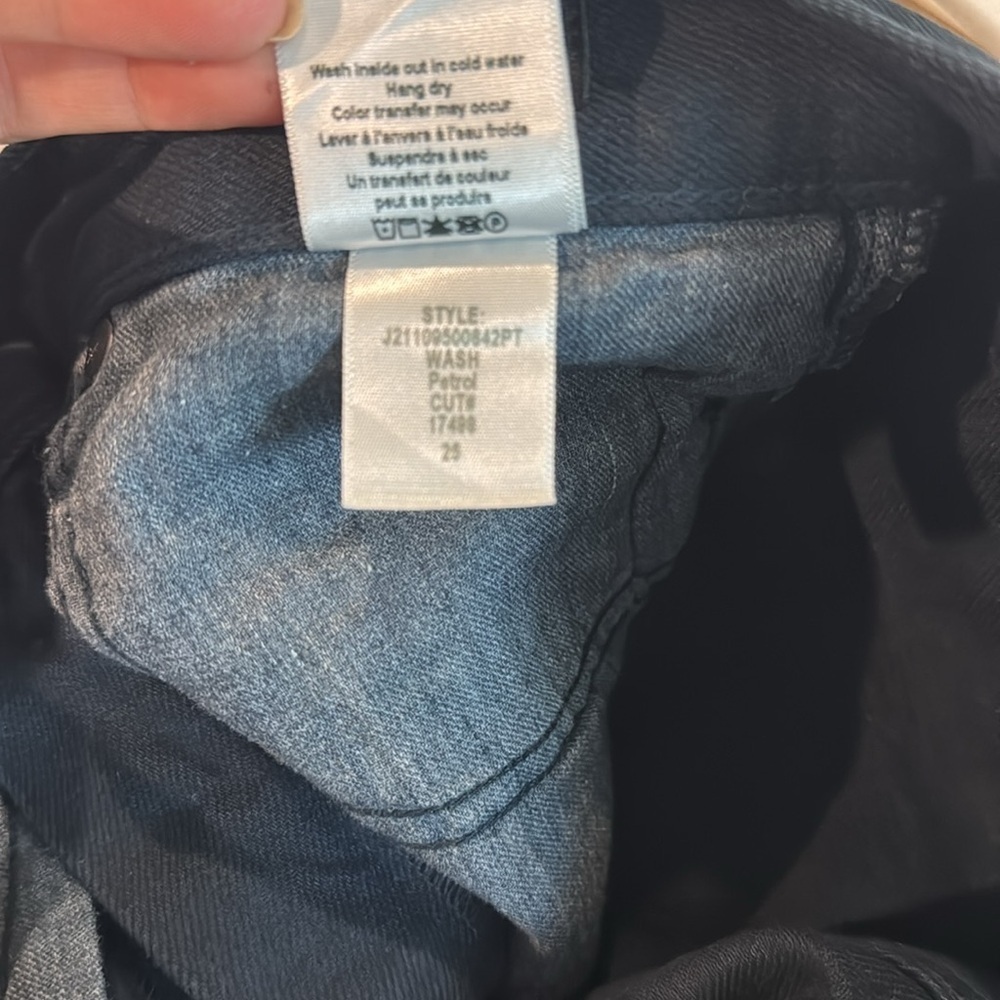 Veronica Beard Ryleigh Slim Straight High Rise Jeans in Petrol - Picture 8 of 9